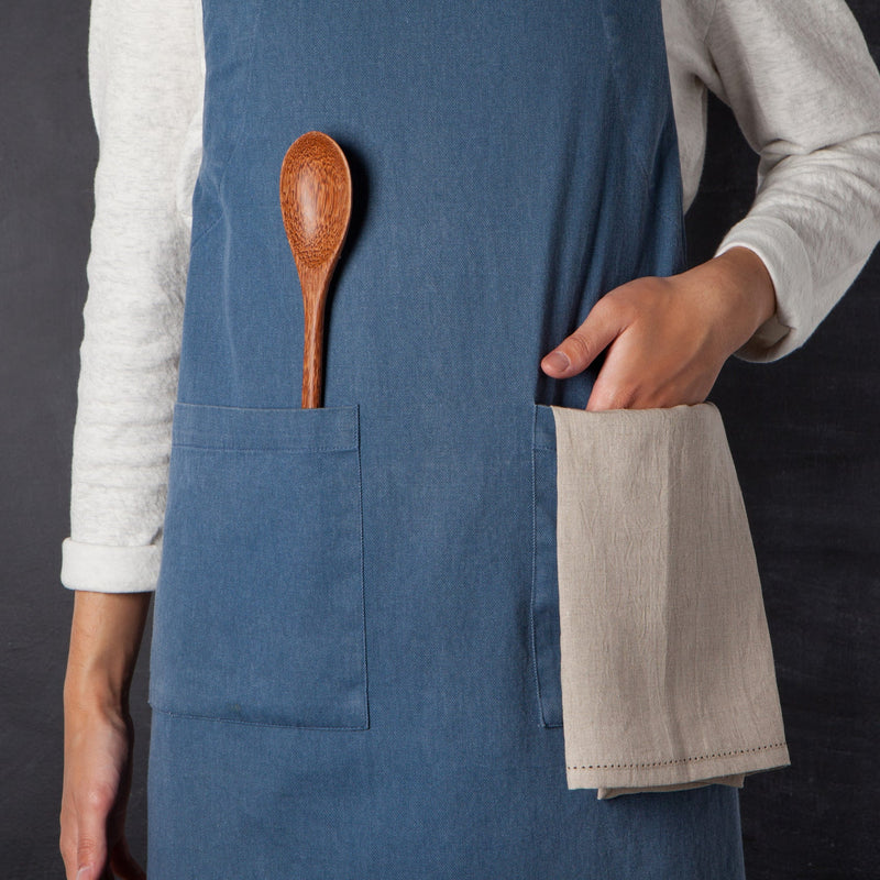 Heirloom - Midnight Blue Stonewash Apron Home & Kitchen