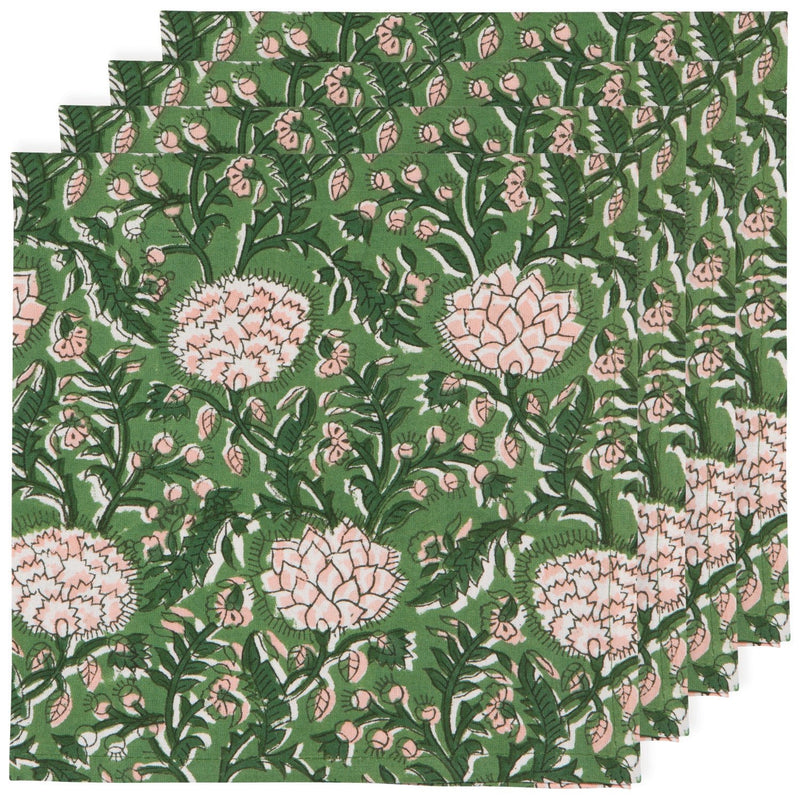 Heirloom - Napkin Block Print Peony Home & Kitchen