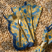 Heirloom - Napkin BlockPrint FanFlwr Midnit Home & Kitchen