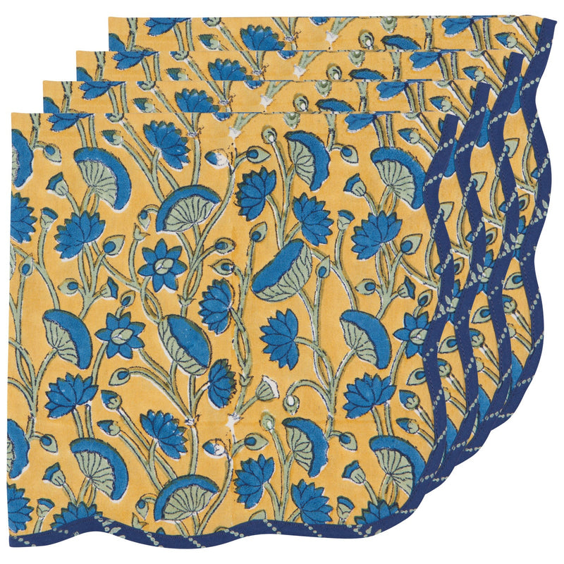 Heirloom - Napkin BlockPrint FanFlwr Midnit Home & Kitchen