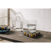 Heirloom - Ochre Wool Felt Ball Coasters Set of 4 Home & Kitchen