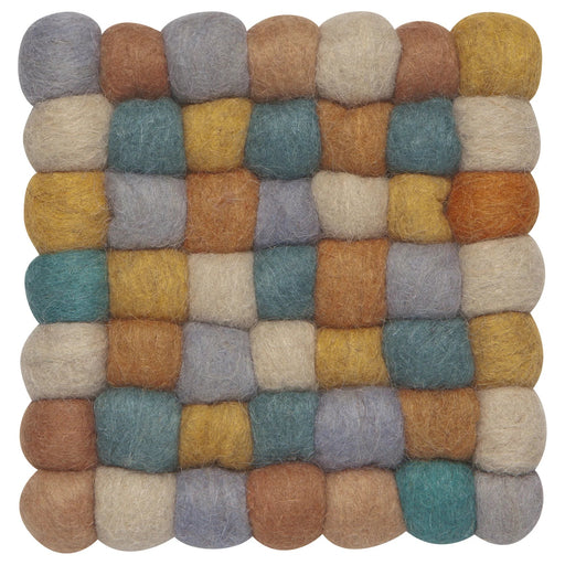 Heirloom - Ochre Wool Felt Ball Trivet Home & Kitchen