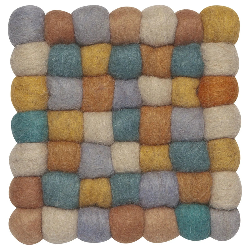 Heirloom - Ochre Wool Felt Ball Trivet - view 2