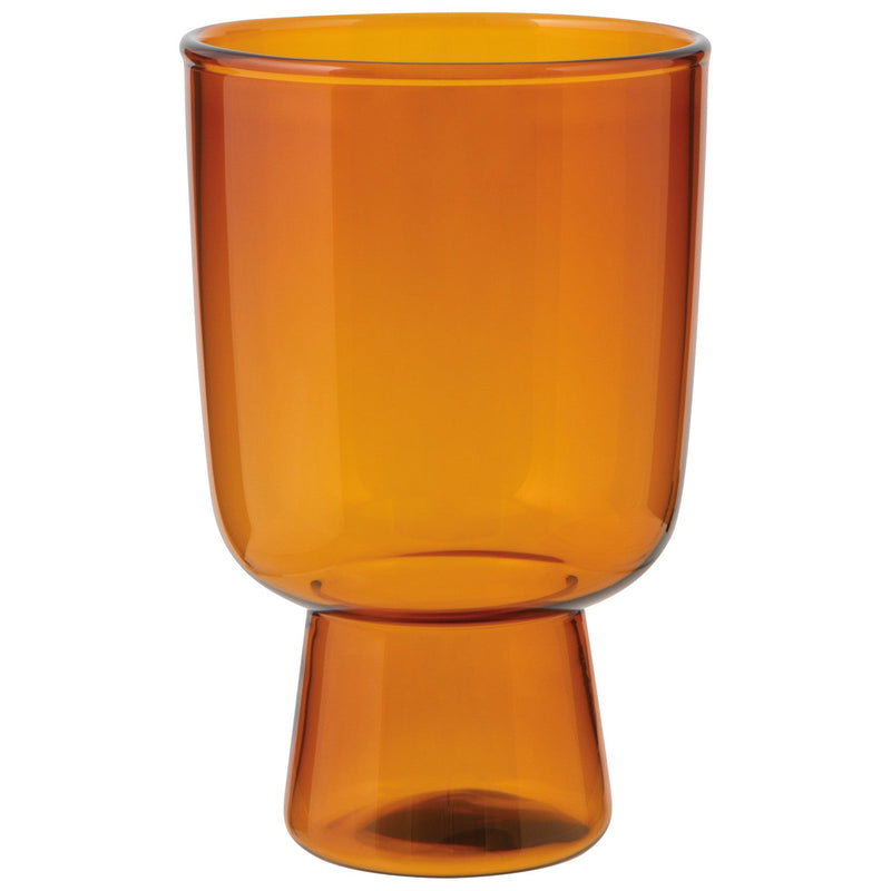 Heirloom - Pedestal Glass 11 oz - Amber Home & Kitchen