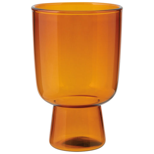 Heirloom - Pedestal Glass 11 oz - Amber Home & Kitchen