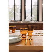 Heirloom - Pedestal Glass 7 oz - Amber Home & Kitchen