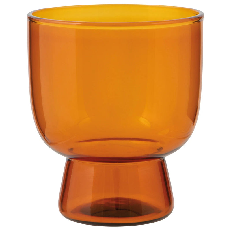 Heirloom - Pedestal Glass 7 oz - Amber Home & Kitchen