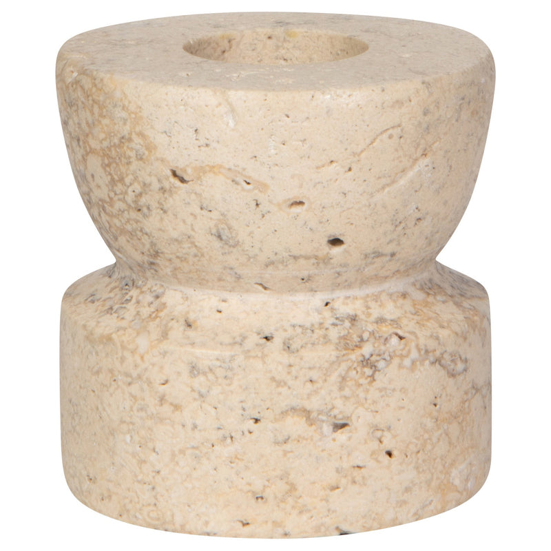 Heirloom - Petra Travertine Travertine Candle Holder Short Home & Kitchen
