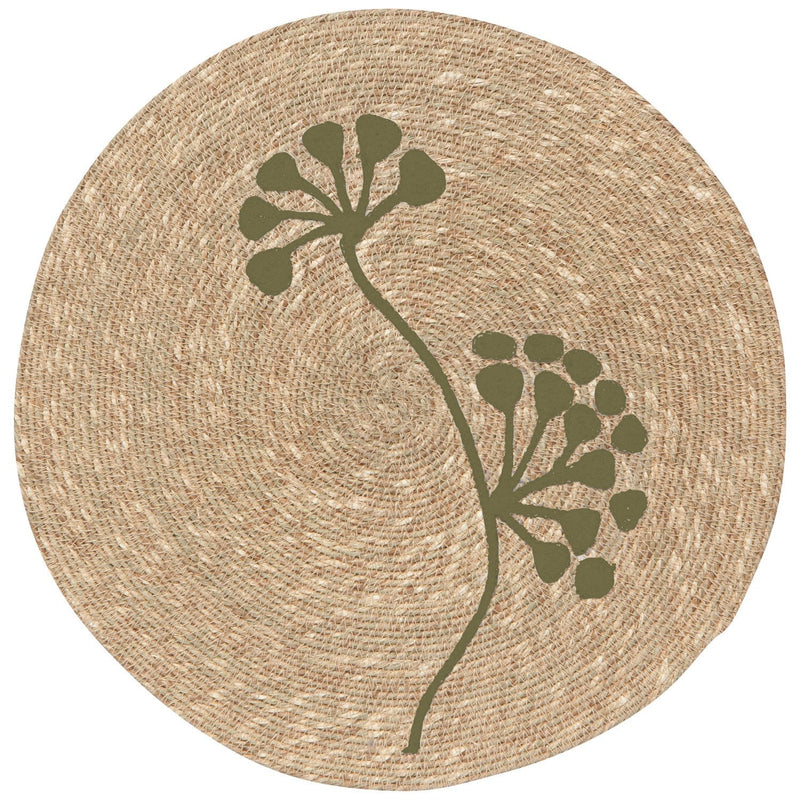Heirloom - Placemat Seagrass Flora Olive Home & Kitchen