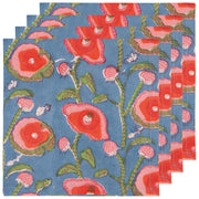Heirloom - Poppy Block Print Napkins Set of 4 Home & Kitchen