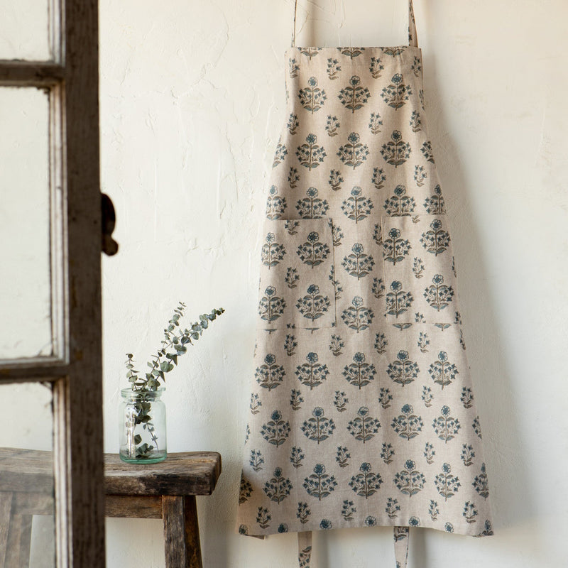 Heirloom - Salvia Block Print Apron Home & Kitchen