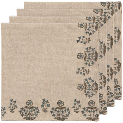 Heirloom - Salvia Block Print Napkins Set of 4 Home & Kitchen