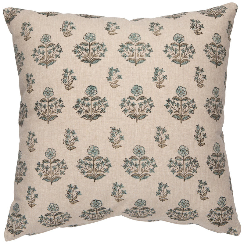 Heirloom - Salvia Block Print Pillow 20 x 20 inch Home & Kitchen