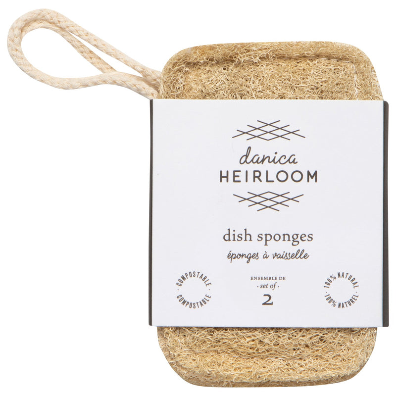 Heirloom - Set/2 Dish Sponge Loofah | White Health & Beauty