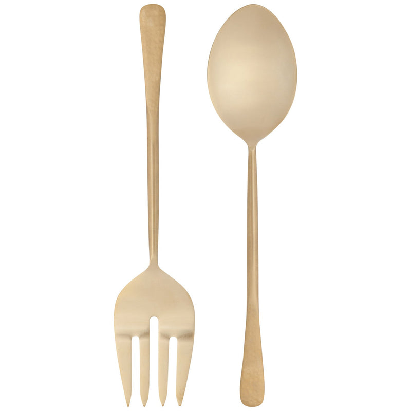 Heirloom - Set/2 Steel Server Gold Home & Kitchen