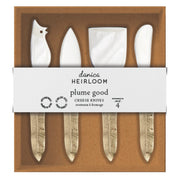Heirloom - Set/4 Cheese Knives Plume Gold Home & Kitchen