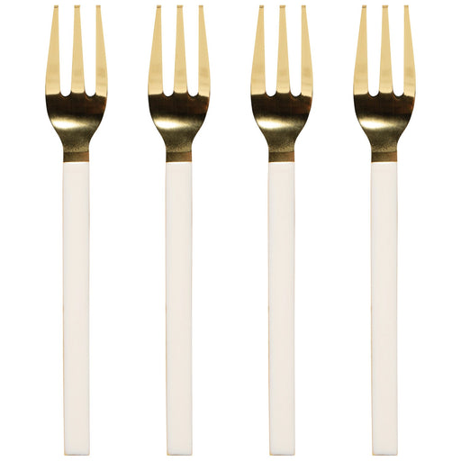 Heirloom - Set/4 Dessert Fork IvoryGold Home & Kitchen