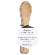 Heirloom - Set/4 Mango Wood Mini Spoons | Brown Home & Kitchen