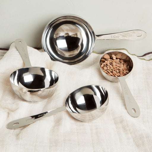 Heirloom - Set/4 Measuring Cup Silver Home & Kitchen