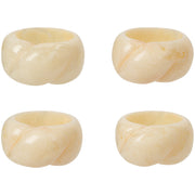 Heirloom - Set/4 Napkin Ring Resin Ivory Home & Kitchen