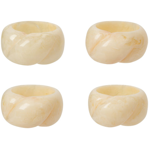 Heirloom - Set/4 Napkin Ring Resin Ivory Home & Kitchen