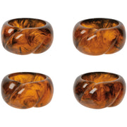 Heirloom - Set/4 NapkinRing ResinTortoise Home & Kitchen