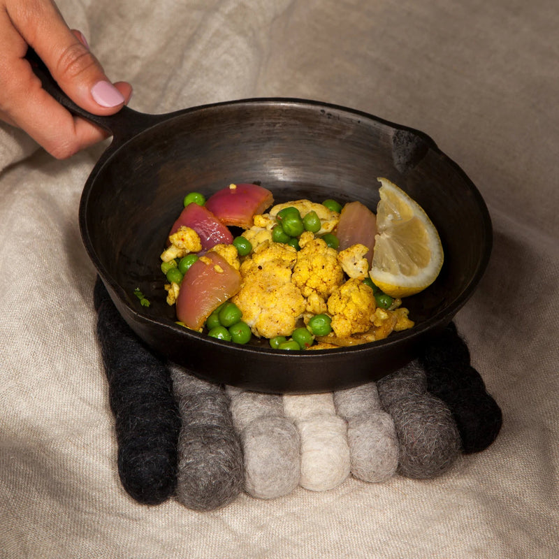 Heirloom - Shadow Wool Felt Ball Trivet Home & Kitchen