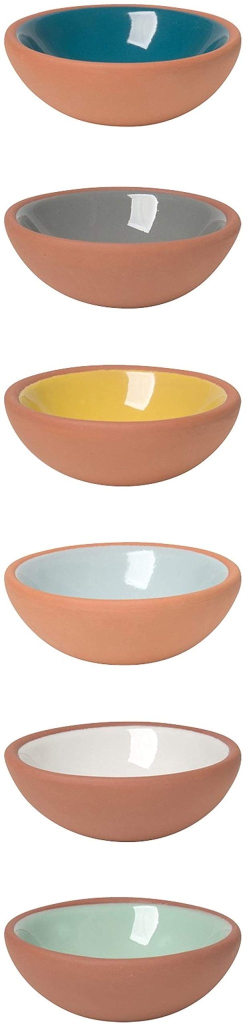 Heirloom - Sky Terracotta Pinch Bowls Set of 6 Home & Kitchen