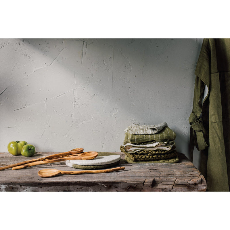 Heirloom - Spoon Rounded Wavy Olive Wood | Beige Home & Kitchen