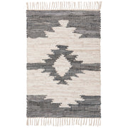 Heirloom - Step Recycled Leather Chindi Rug 2 x 3 ft Home & Kitchen