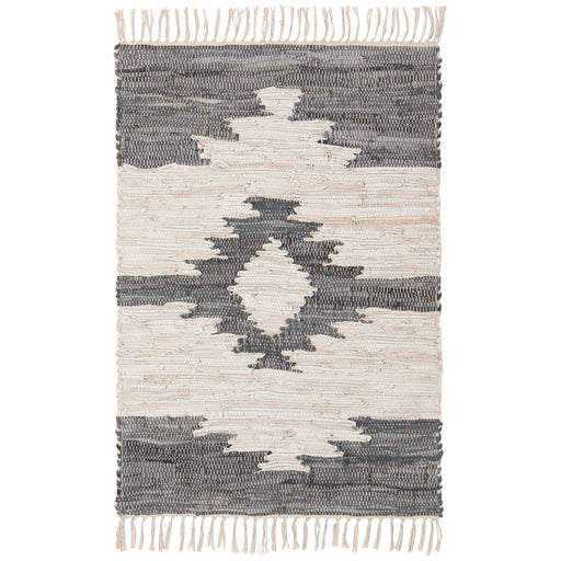 Heirloom - Step Recycled Leather Chindi Rug 2 x 3 ft Home & Kitchen