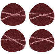 Heirloom - Striato Felt Wool Coasters (Set of 4) - Garnet