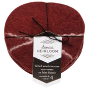 Heirloom - Striato Felt Wool Coasters (Set of 4) - Garnet