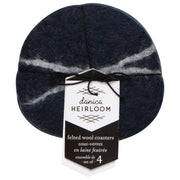 Heirloom - Striato Felt Wool Coasters Set of 4 - Midnight Home & Kitchen