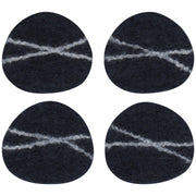 Heirloom - Striato Felt Wool Coasters Set of 4 - Midnight Home & Kitchen