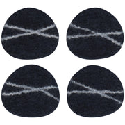 Heirloom - Striato Felt Wool Coasters (Set of 4) - Midnight