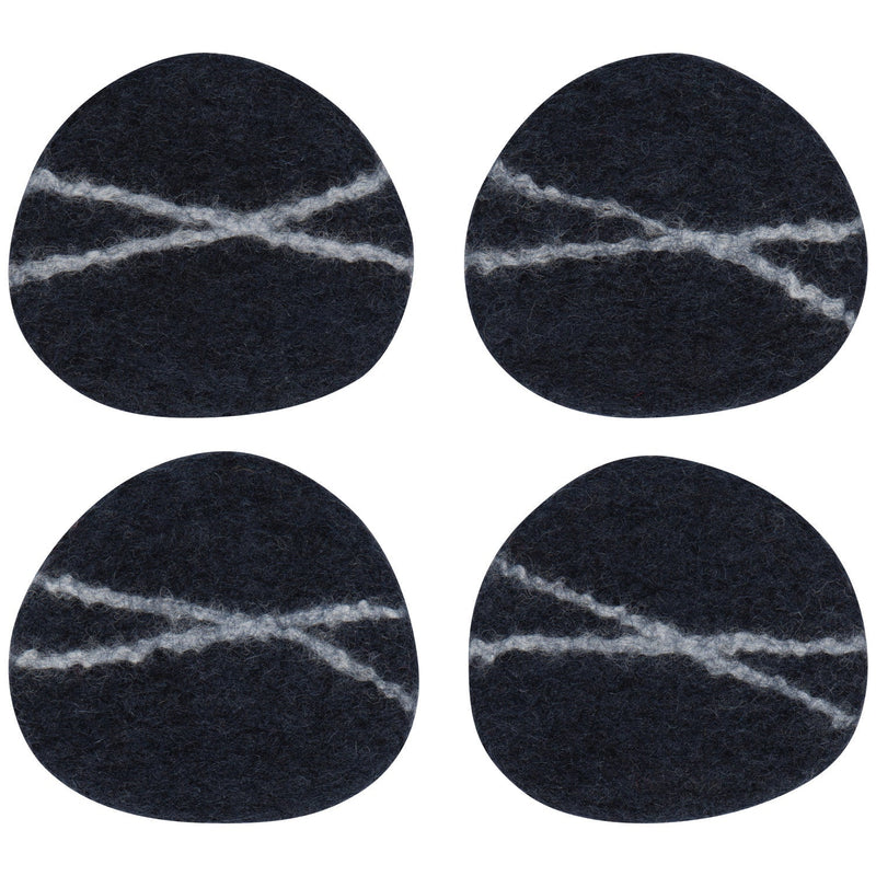 Heirloom - Striato Felt Wool Coasters (Set of 4) - Midnight