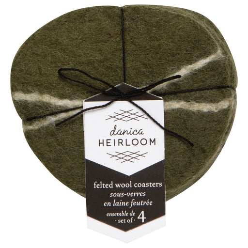 Heirloom - Striato Felt Wool Coasters Set of 4 - Olive Branch Home & Kitchen