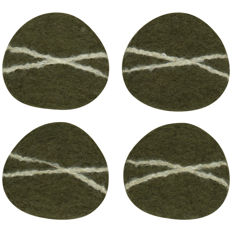 Heirloom - Striato Felt Wool Coasters Set of 4 - Olive Branch Home & Kitchen