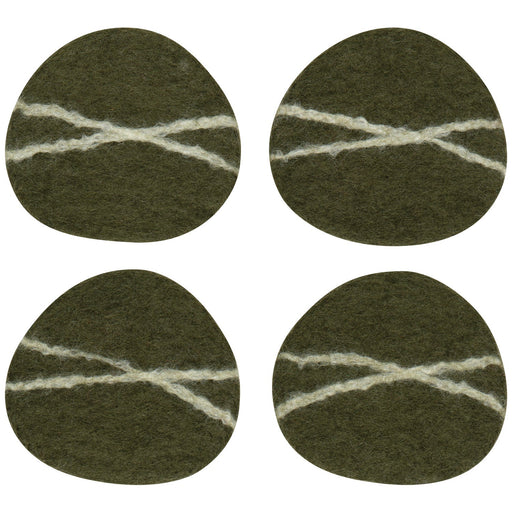 Heirloom - Striato Felt Wool Coasters Set of 4 - Olive Branch Home & Kitchen