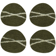 Heirloom - Striato Felt Wool Coasters (Set of 4) - Olive Branch
