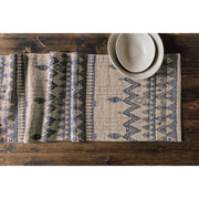 Heirloom - Table Runner Linen Kantha Enigma | Blue Home & Kitchen