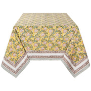 Heirloom - Tablecloth Block Print Clematis Home & Kitchen