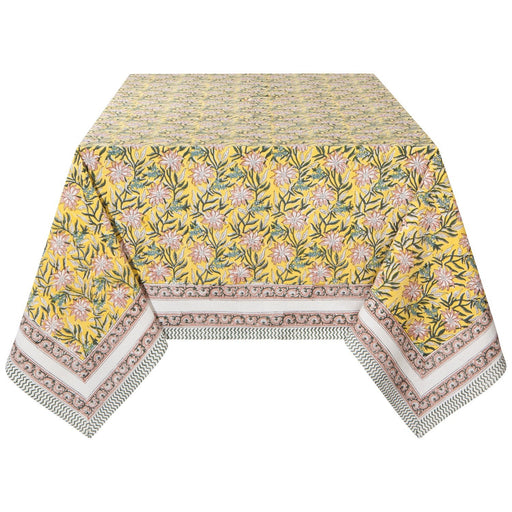 Heirloom - Tablecloth Block Print Clematis Home & Kitchen