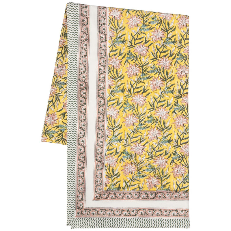 Heirloom - Tablecloth Block Print Clematis Home & Kitchen