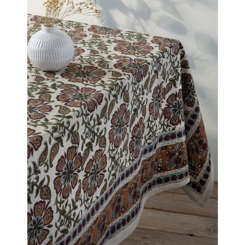 Heirloom - Tablecloth Block Print Elysian Home & Kitchen