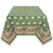 Heirloom - Tablecloth Block Print Peony Home & Kitchen