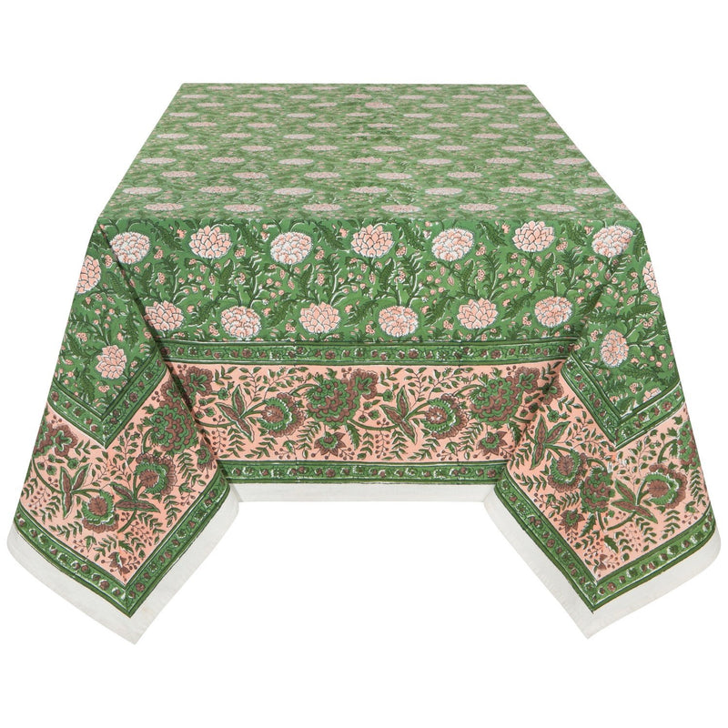 Heirloom - Tablecloth Block Print Peony Home & Kitchen
