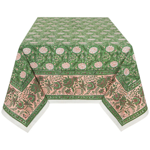 Heirloom - Tablecloth Block Print Peony Home & Kitchen