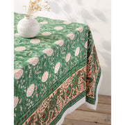 Heirloom - Tablecloth Block Print Peony Home & Kitchen